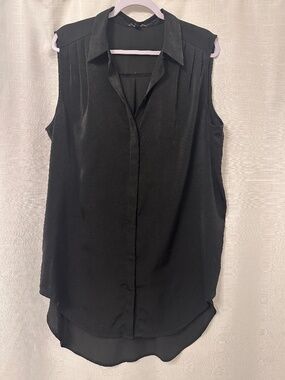 Express XL Black Sleeveless High Low Tunic Blouse